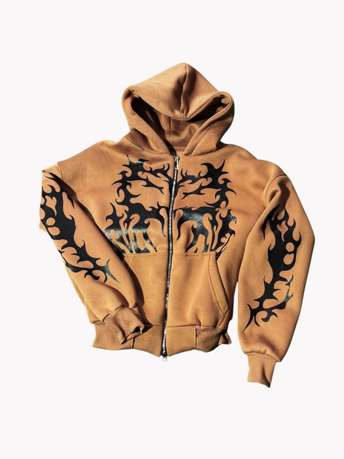 Hoodie Tan Zip detalle
