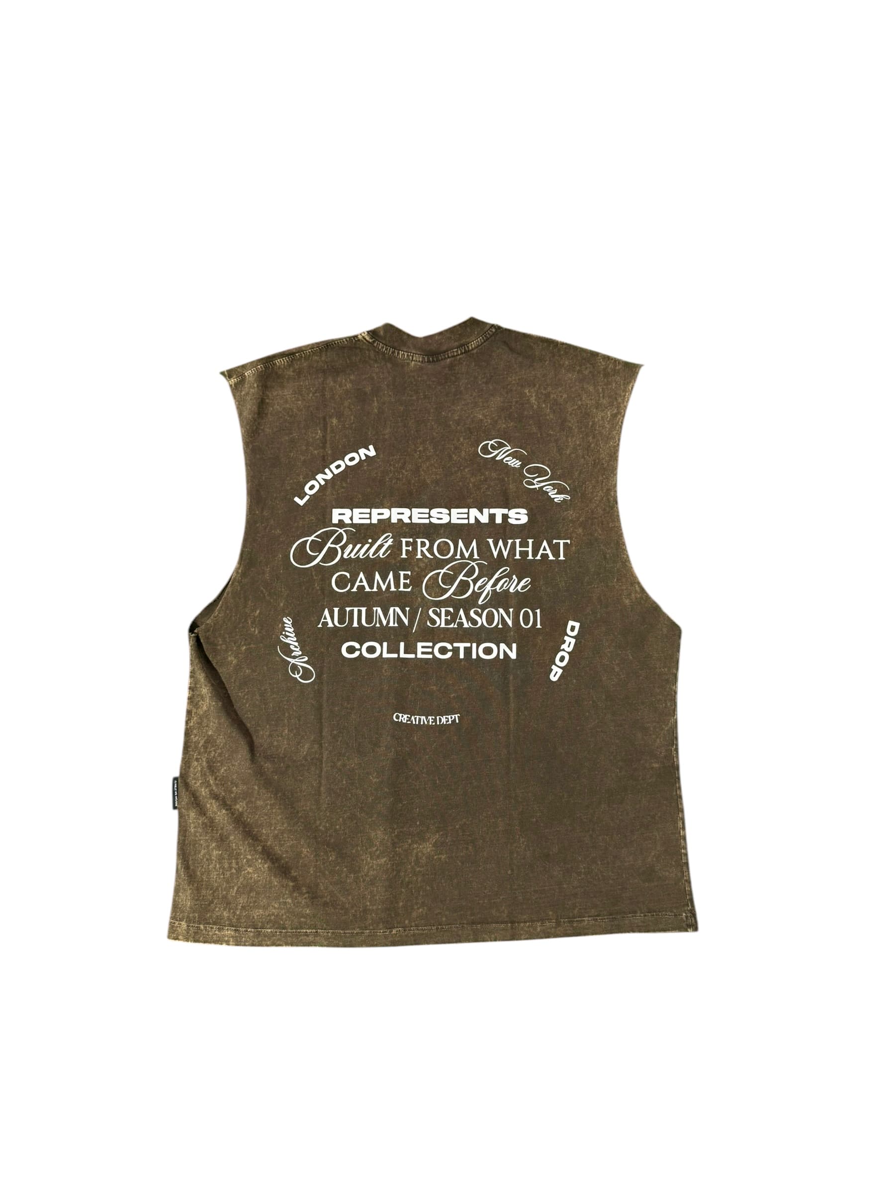 Camisilla Washed Khaki detalle